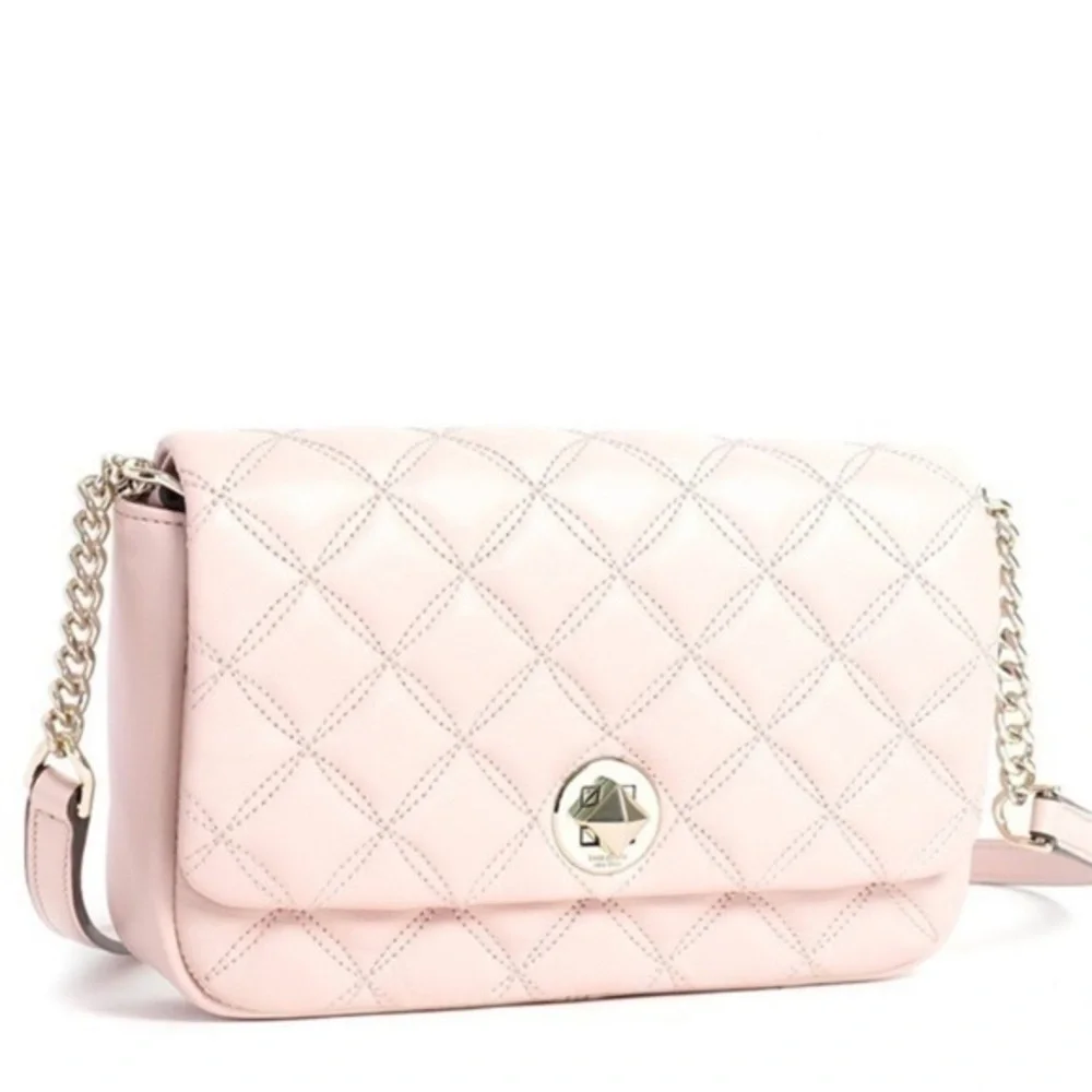 Kate Spade Quilted Leather Crossbody Bag Chain Strap Turnlock NWT